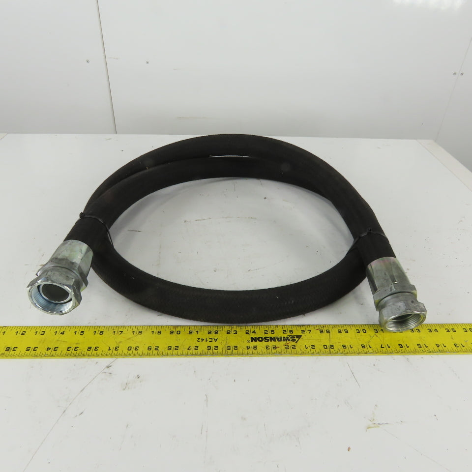 8' x 1-1/2" ID Flexible Fiber Braded Hydraulic Hose W1212-24 Female Swivel Ends