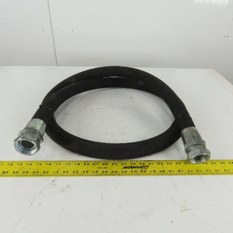 8' x 1-1/2" ID Flexible Fiber Braded Hydraulic Hose W1212-24 Female Swivel Ends