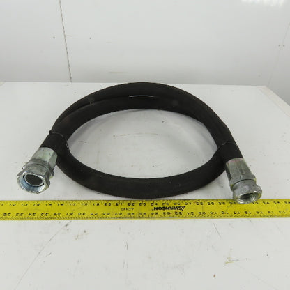 8' x 1-1/2" ID Flexible Fiber Braded Hydraulic Hose W1212-24 Female Swivel Ends