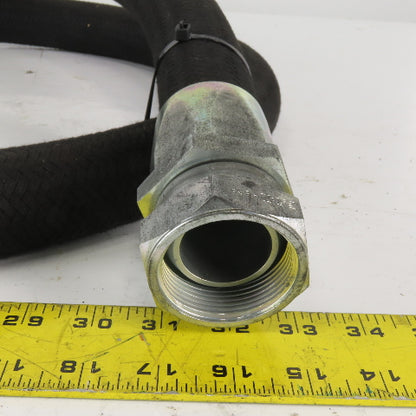 8' x 1-1/2" ID Flexible Fiber Braded Hydraulic Hose W1212-24 Female Swivel Ends