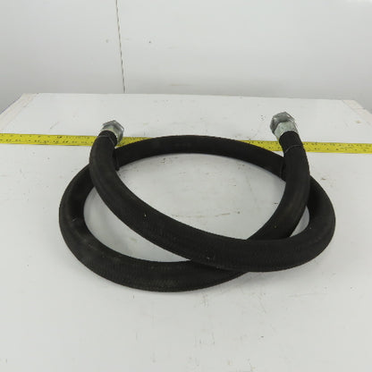 8' x 1-1/2" ID Flexible Fiber Braded Hydraulic Hose W1212-24 Female Swivel Ends