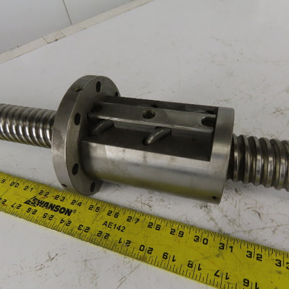 50mm Diam x 20mm Double Pitch Ball Screw & Nut Assembly 1550mm OAL 760mm Travel