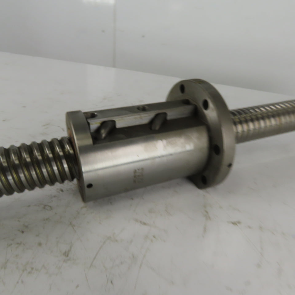 50mm Diam x 20mm Double Pitch Ball Screw & Nut Assembly 1550mm OAL 760mm Travel