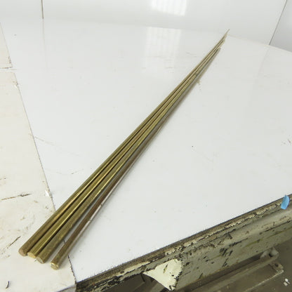 1/4" Diameter X 212" Total length C360 Extruded Brass Round Bar Lot of 4pcs