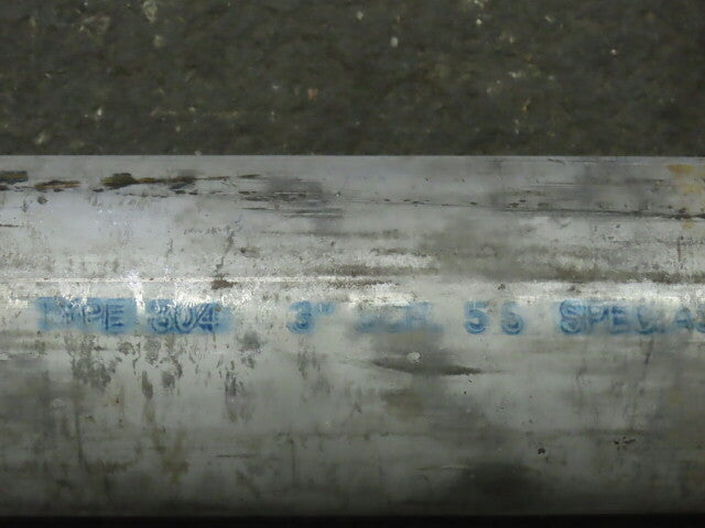 3"x 230" Long  304 Stainless Steel Welded Pipe Schedule 5S