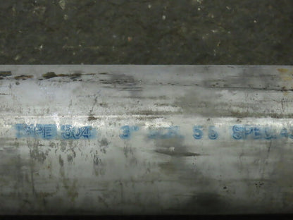 3"x 230" Long  304 Stainless Steel Welded Pipe Schedule 5S