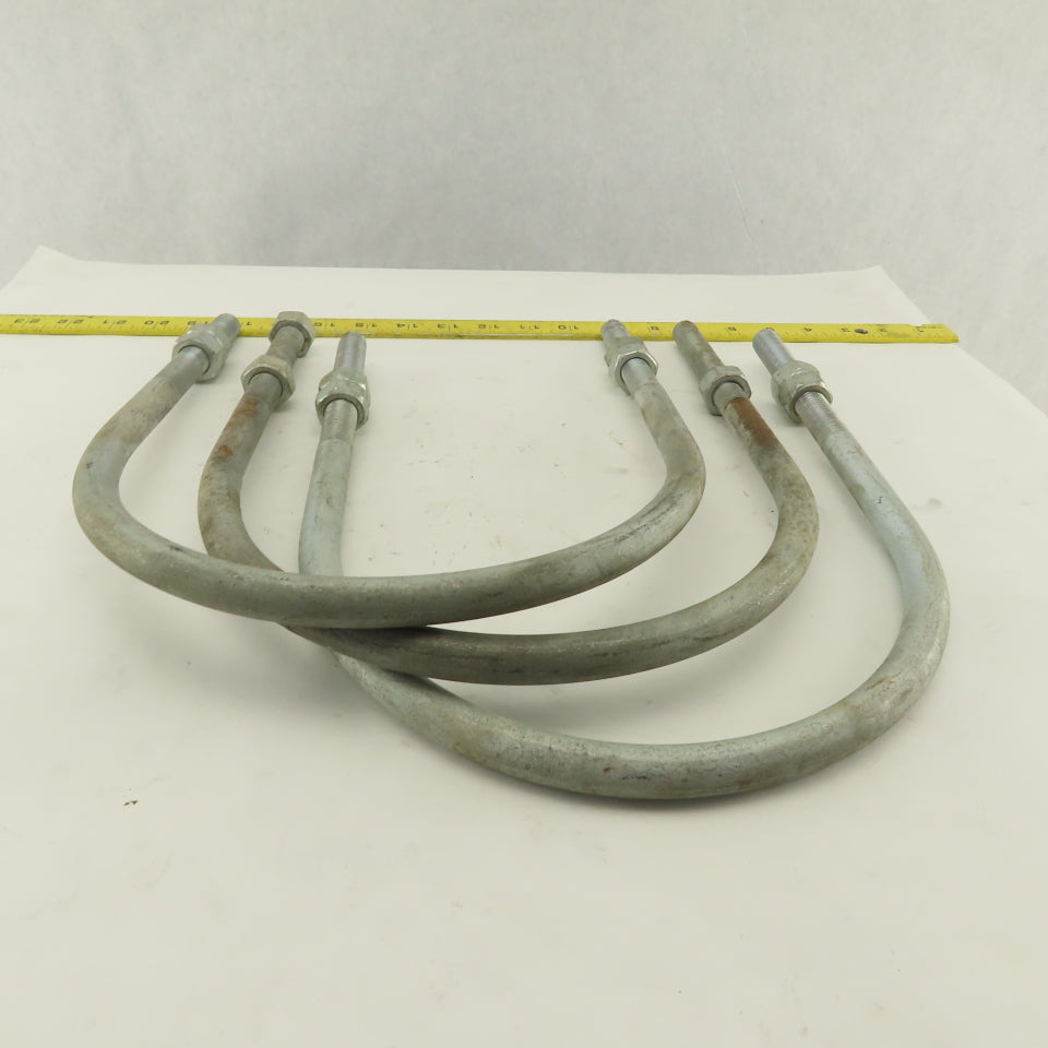 U-Bolt Thread 11-1/2 x 8-3/4 5/8-11 Galvanized  Lot of 3