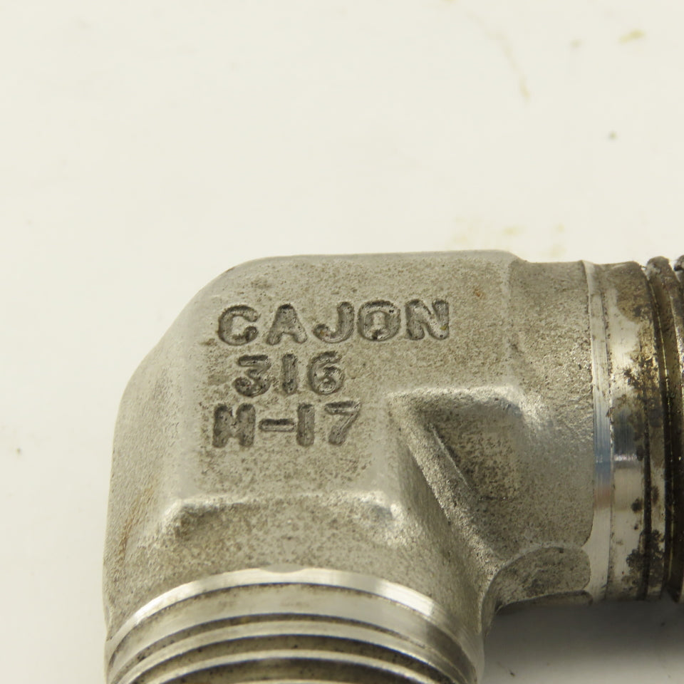 Cajon 90° Elbow Male 1/2" NPT Fitting 316 Stainless Steel lot of 3