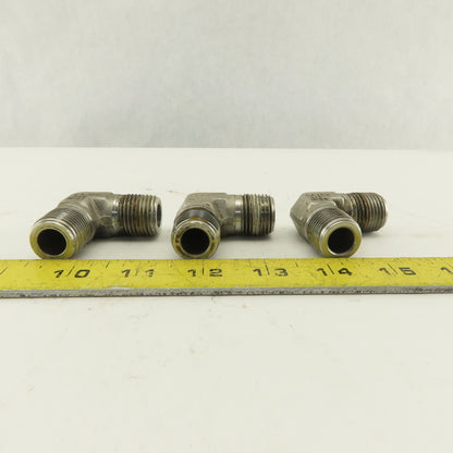 Cajon 90° Elbow Male 1/2" NPT Fitting 316 Stainless Steel lot of 3