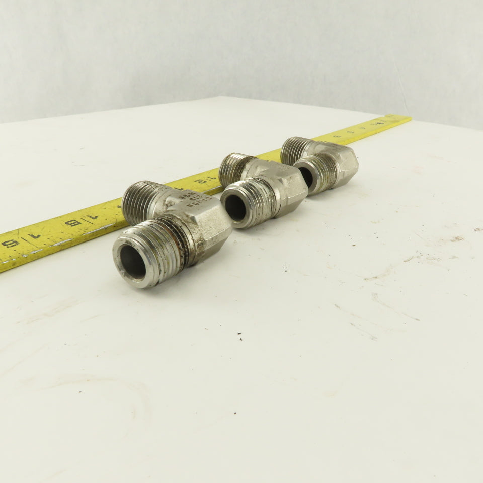Cajon 90° Elbow Male 1/2" NPT Fitting 316 Stainless Steel lot of 3