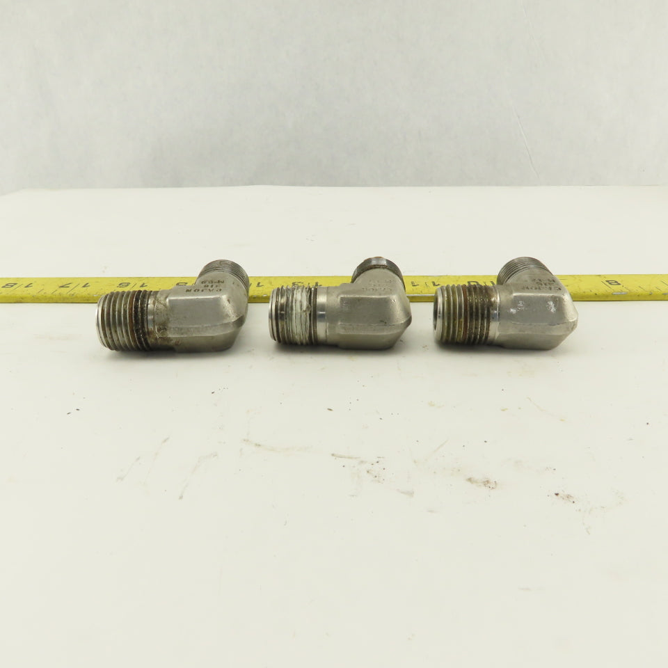 Cajon 90° Elbow Male 1/2" NPT Fitting 316 Stainless Steel lot of 3