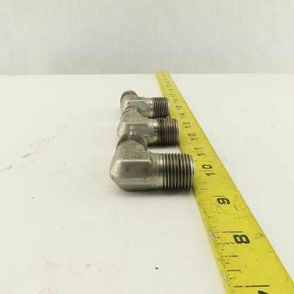 Cajon 90° Elbow Male 1/2" NPT Fitting 316 Stainless Steel lot of 3