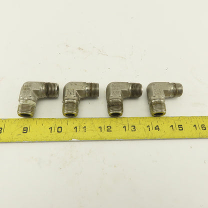 Cajon 316 M-78 90° Elbow Male 3/8" NPT Fitting 316 Stainless Steel lot of 4