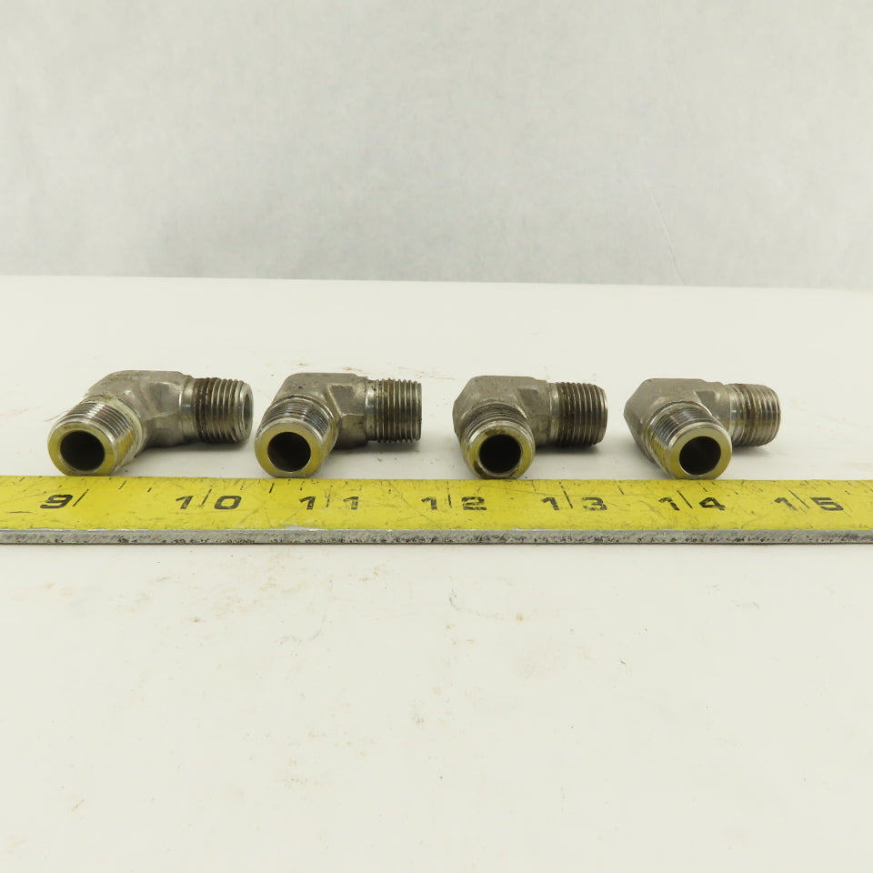 Cajon 316 M-78 90° Elbow Male 3/8" NPT Fitting 316 Stainless Steel lot of 4
