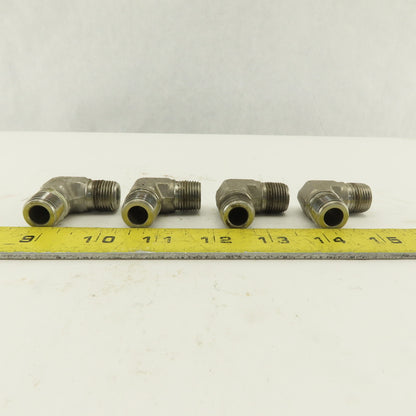 Cajon 316 M-78 90° Elbow Male 3/8" NPT Fitting 316 Stainless Steel lot of 4
