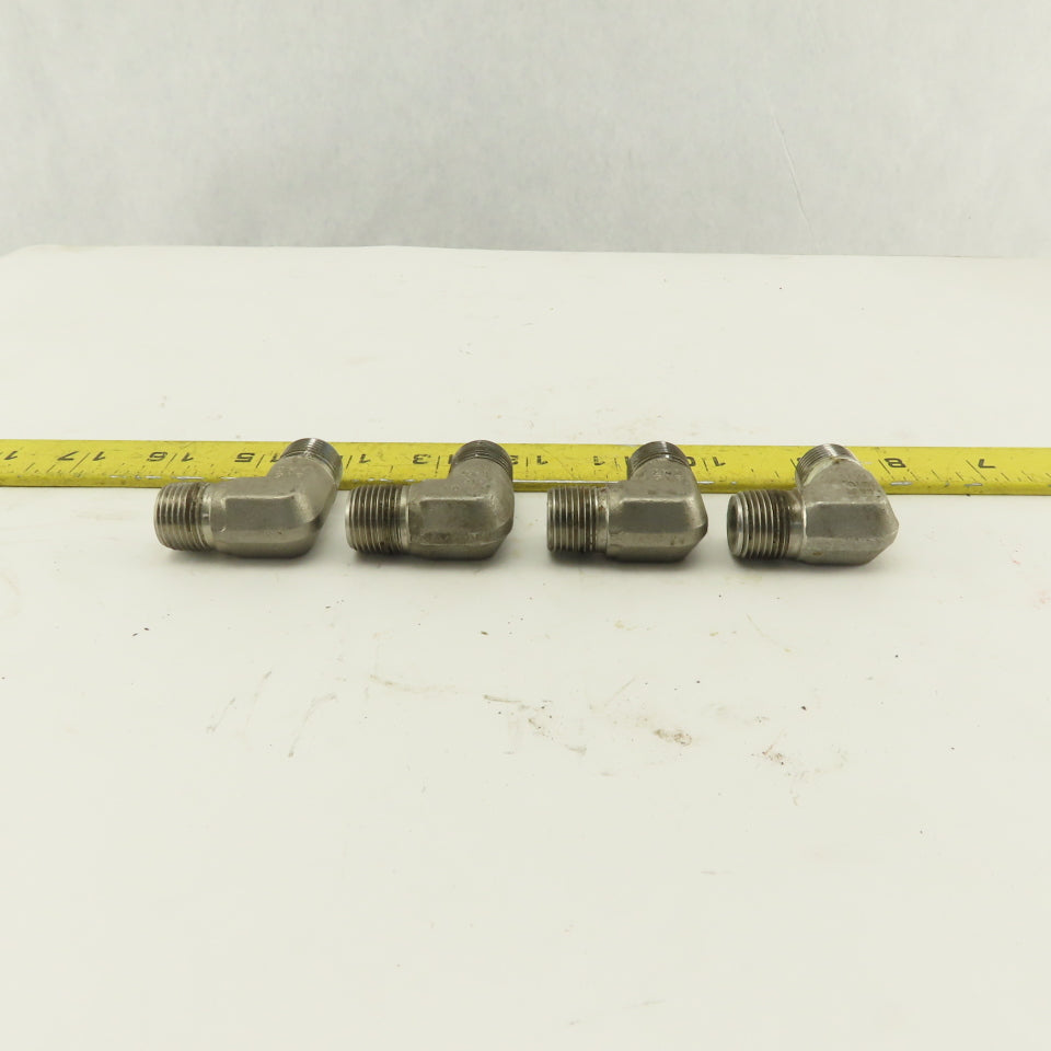 Cajon 316 M-78 90° Elbow Male 3/8" NPT Fitting 316 Stainless Steel lot of 4