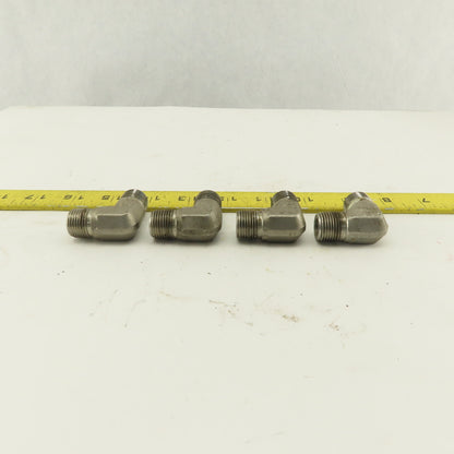 Cajon 316 M-78 90° Elbow Male 3/8" NPT Fitting 316 Stainless Steel lot of 4