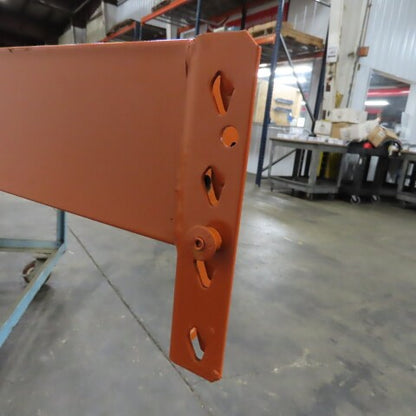 120" x 5" x 1-5/8" 50E Shaved Pin Pallet Racking Beam Shelf 5,575 lb Lot of 1   NEW