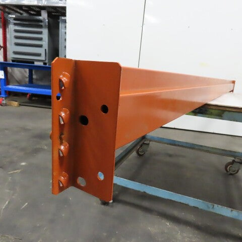 120" x 5" x 1-5/8" 50E Shaved Pin Pallet Racking Beam Shelf 5,575 lb Lot of 1   NEW