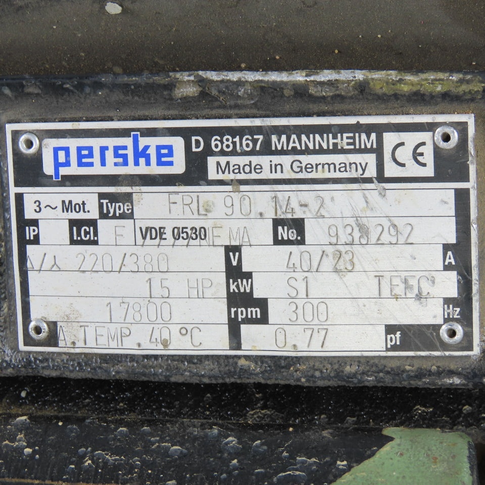Perske FRL90.14-2 Spindle Motor 17800 RPM 220/230V 15Hp 3Ph