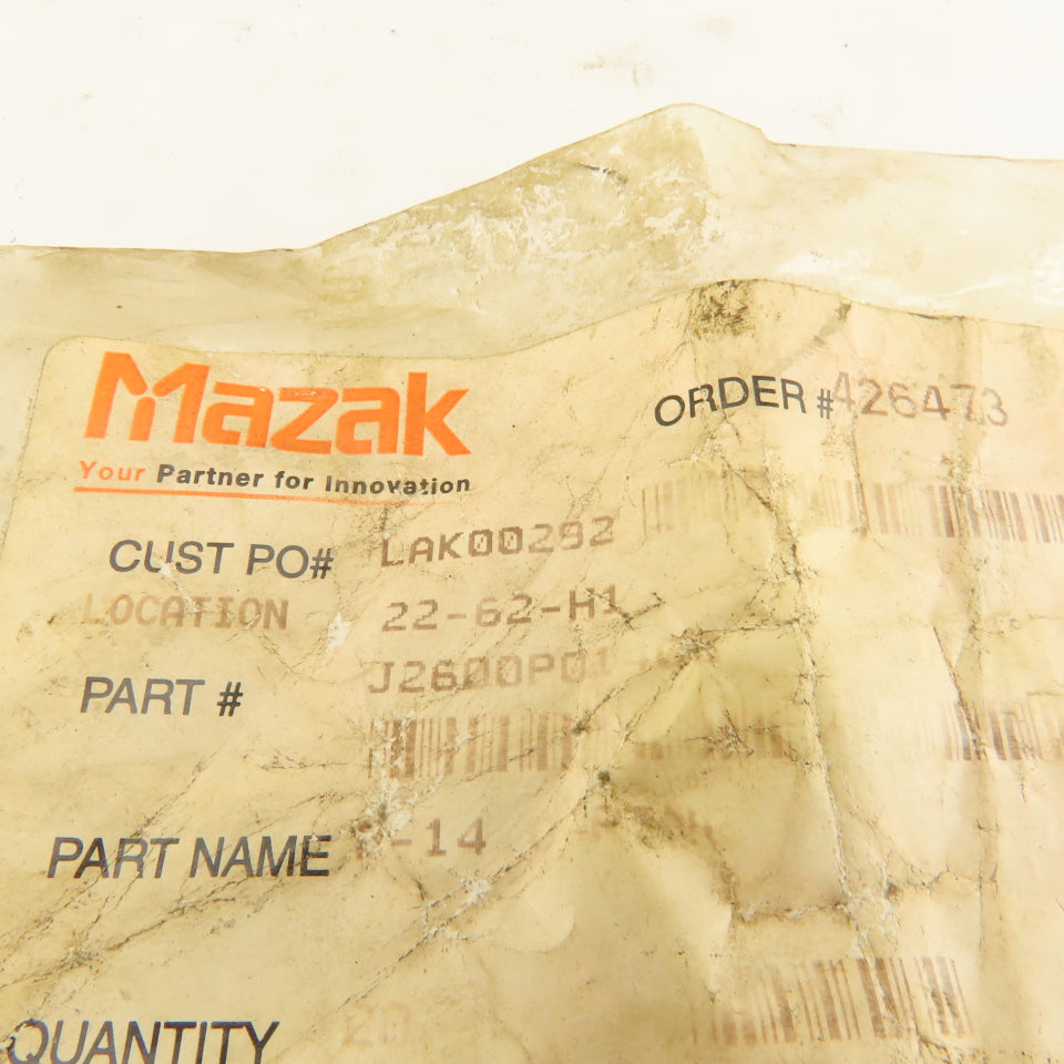 Mazak J2600P01400 P-14 O-Ring Lot Of 7