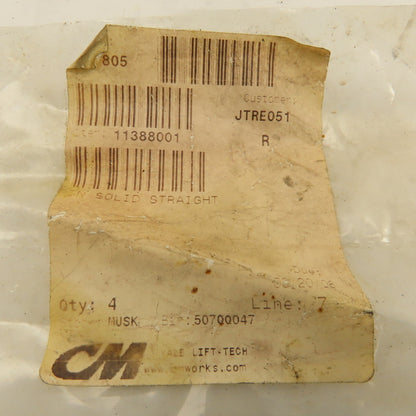 CM 11388001 Air Hoist Trigger Lever Pin Straight Solid Lot Of 4