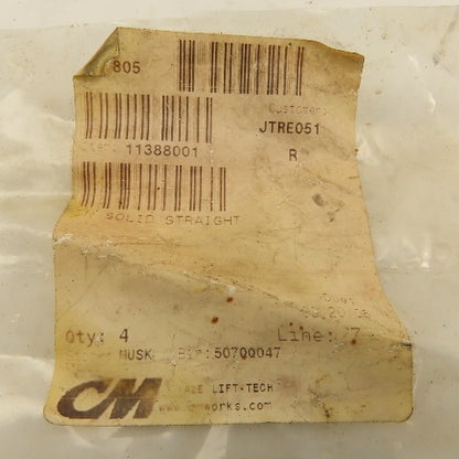 CM 11388001 Air Hoist Trigger Lever Pin Straight Solid Lot Of 4