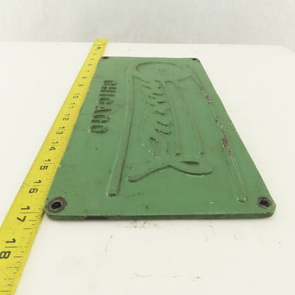 Onsrud Chicago 12-1/2" x 6-1/2" Pin Router Cast Iron Name Plate