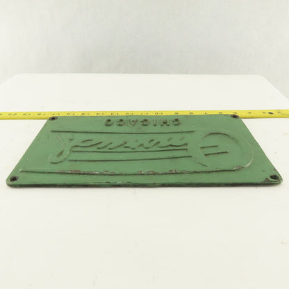 Onsrud Chicago 12-1/2" x 6-1/2" Pin Router Cast Iron Name Plate