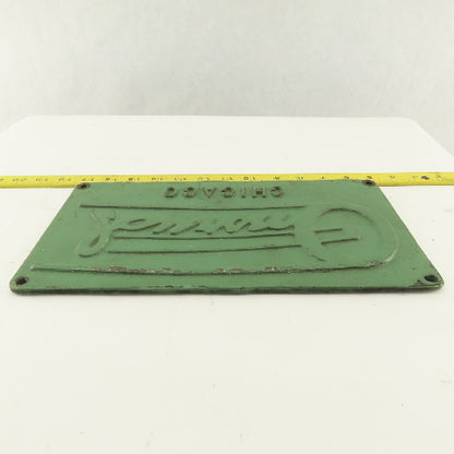 Onsrud Chicago 12-1/2" x 6-1/2" Pin Router Cast Iron Name Plate