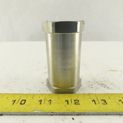 Generant CV-501SS-T-1 1/2" NPT Stainless Steel Check Valve 3000PSI Max