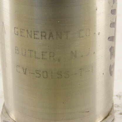 Generant CV-501SS-T-1 1/2" NPT Stainless Steel Check Valve 3000PSI Max