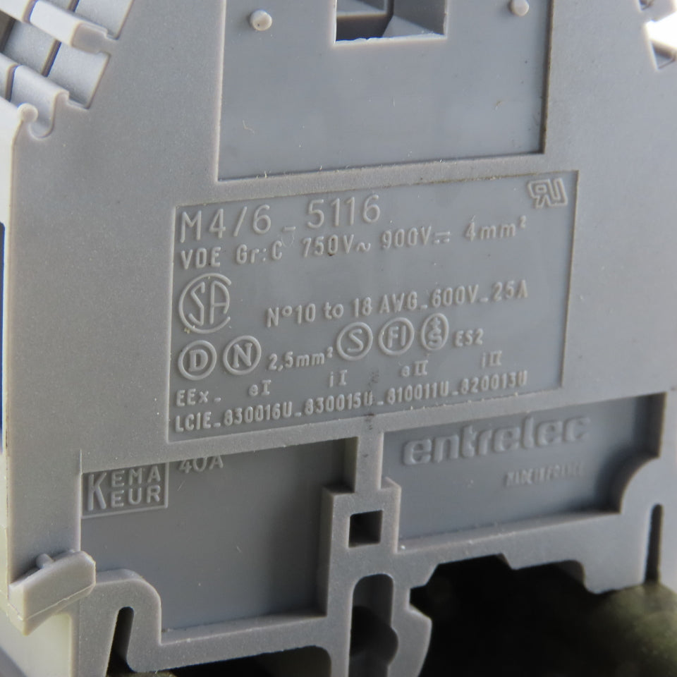 Entrelec M4/6-5116 600V Wire Terminal Block Lot Of 52