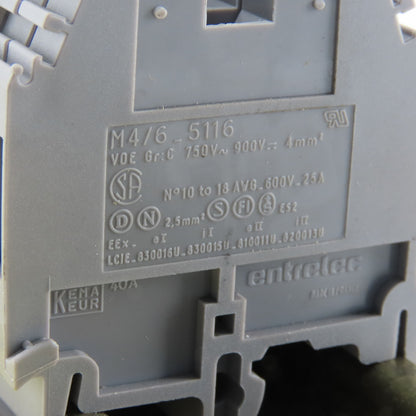 Entrelec M4/6-5116 600V Wire Terminal Block Lot Of 52
