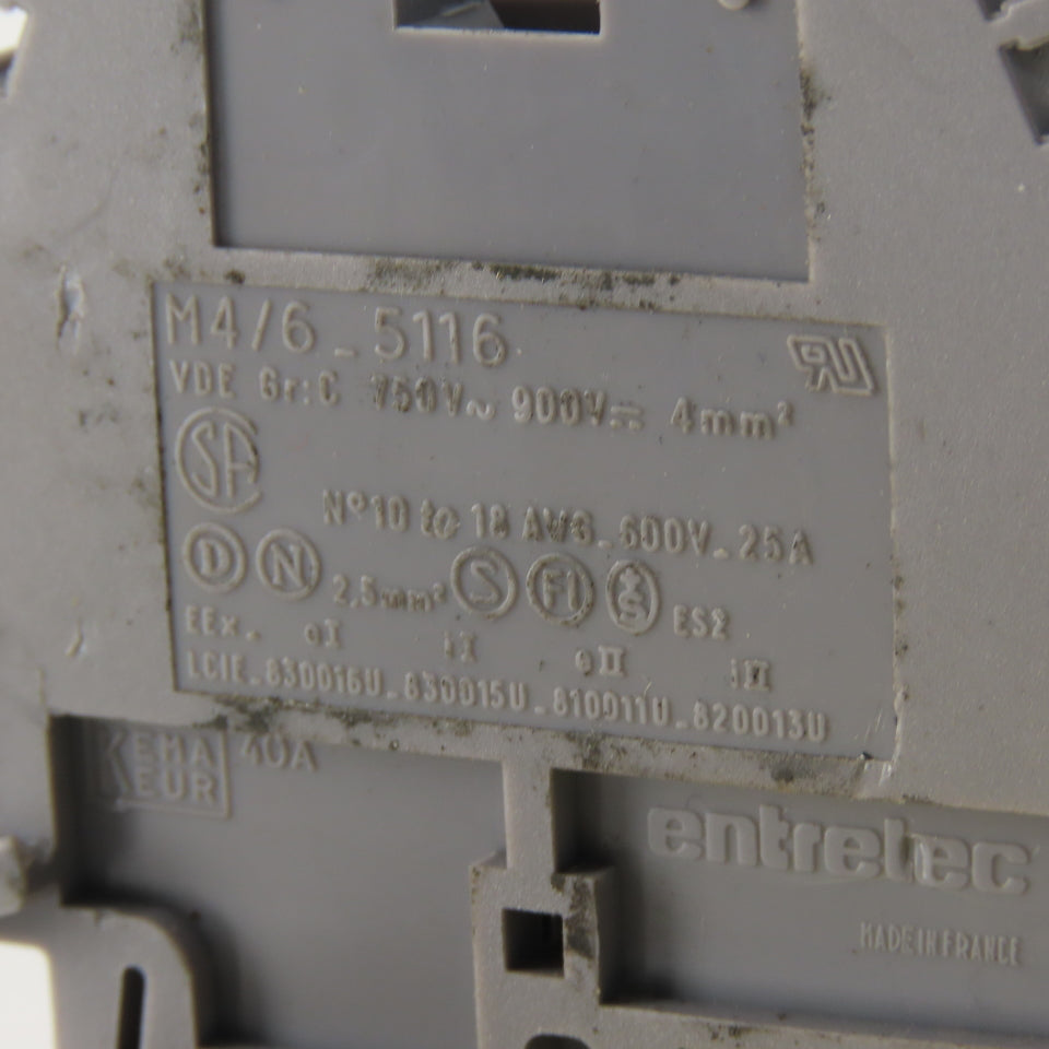 Entrelec M4/6-5116 600V Wire Terminal Block Lot Of 49