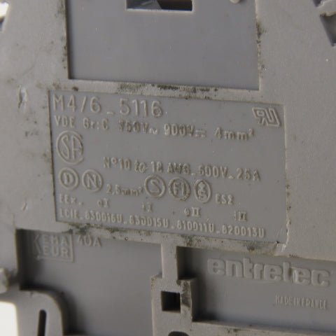 Entrelec M4/6-5116 600V Wire Terminal Block Lot Of 49