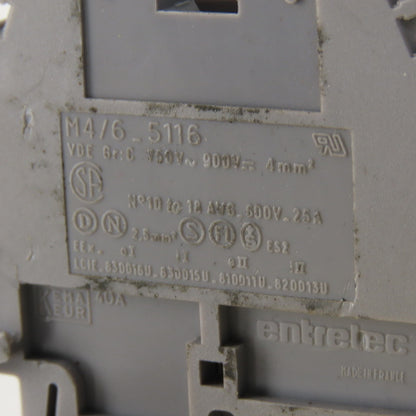 Entrelec M4/6-5116 600V Wire Terminal Block Lot Of 49