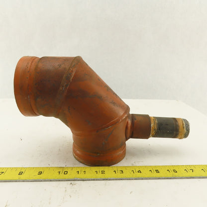 TexLine 3" Groove Lock 300WP Fire System Drain Elbow 90° 1" NPT