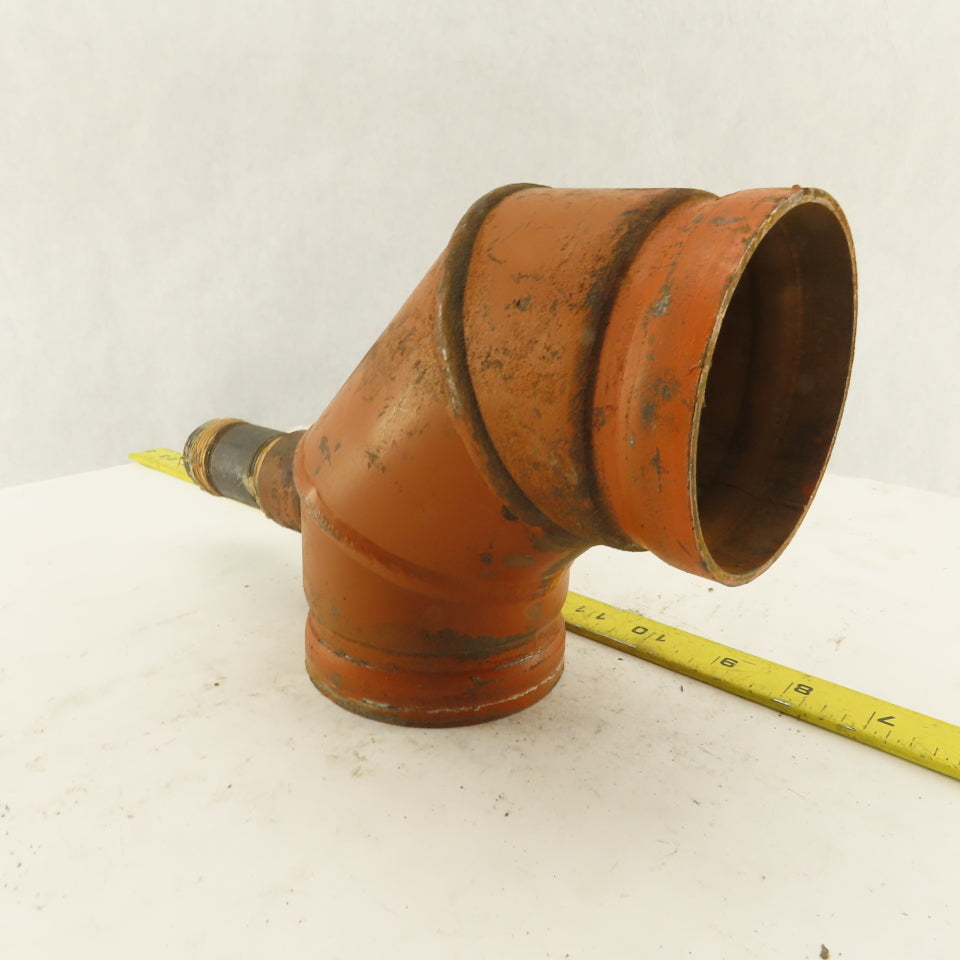 TexLine 3" Groove Lock 300WP Fire System Drain Elbow 90° 1" NPT