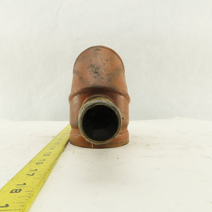 TexLine 3" Groove Lock 300WP Fire System Drain Elbow 90° 1" NPT