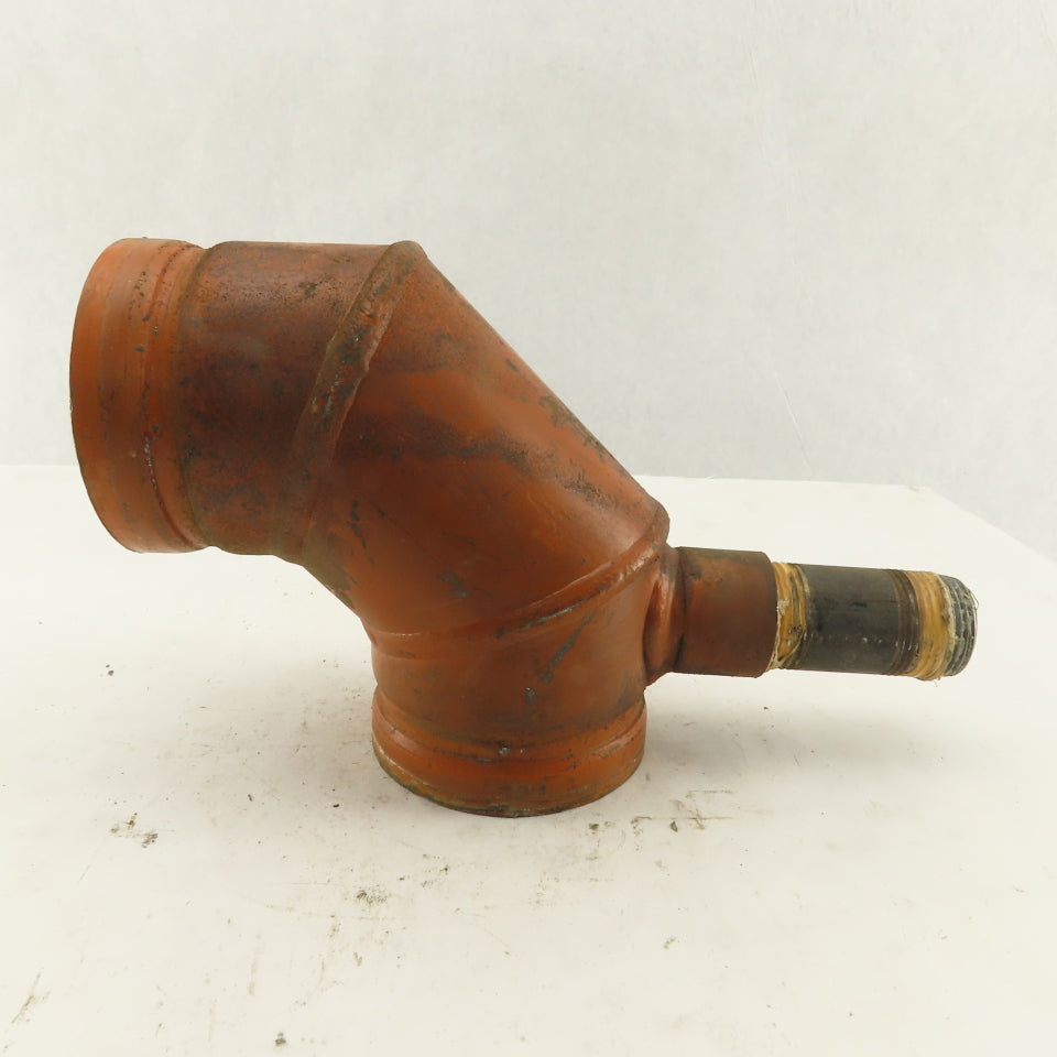 TexLine 3" Groove Lock 300WP Fire System Drain Elbow 90° 1" NPT