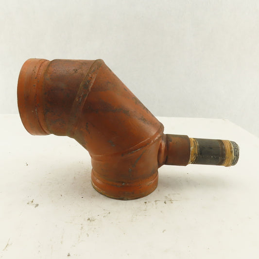 TexLine 3" Groove Lock 300WP Fire System Drain Elbow 90° 1" NPT