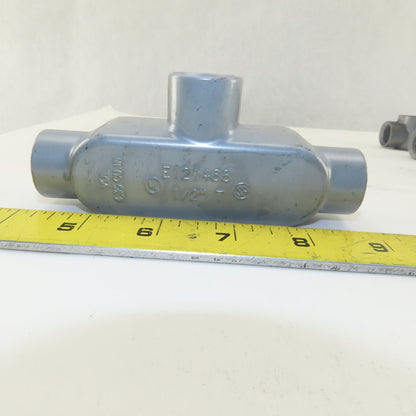 1/2" Trade Threaded Aluminum Conduit T Body Lot of 8
