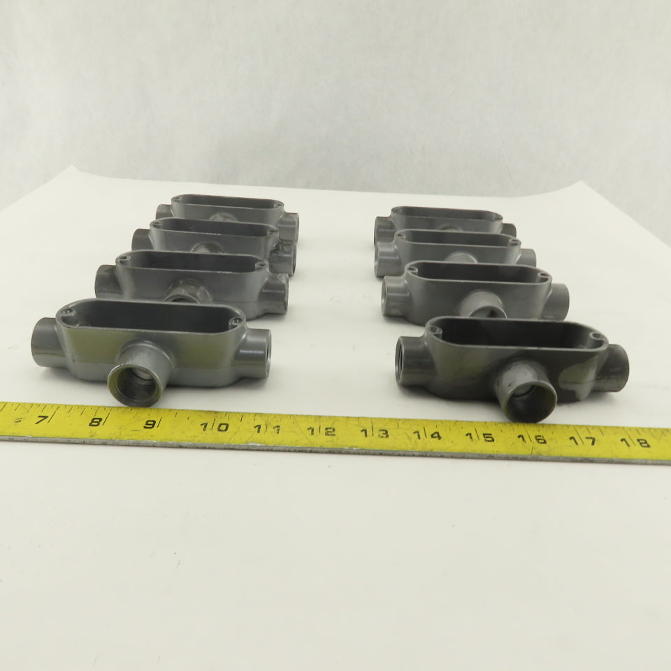 1/2" Trade Threaded Aluminum Conduit T Body Lot of 8