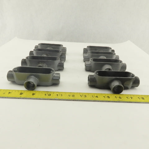 1/2" Trade Threaded Aluminum Conduit T Body Lot of 8