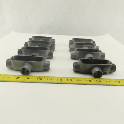 1/2" Trade Threaded Aluminum Conduit T Body Lot of 8