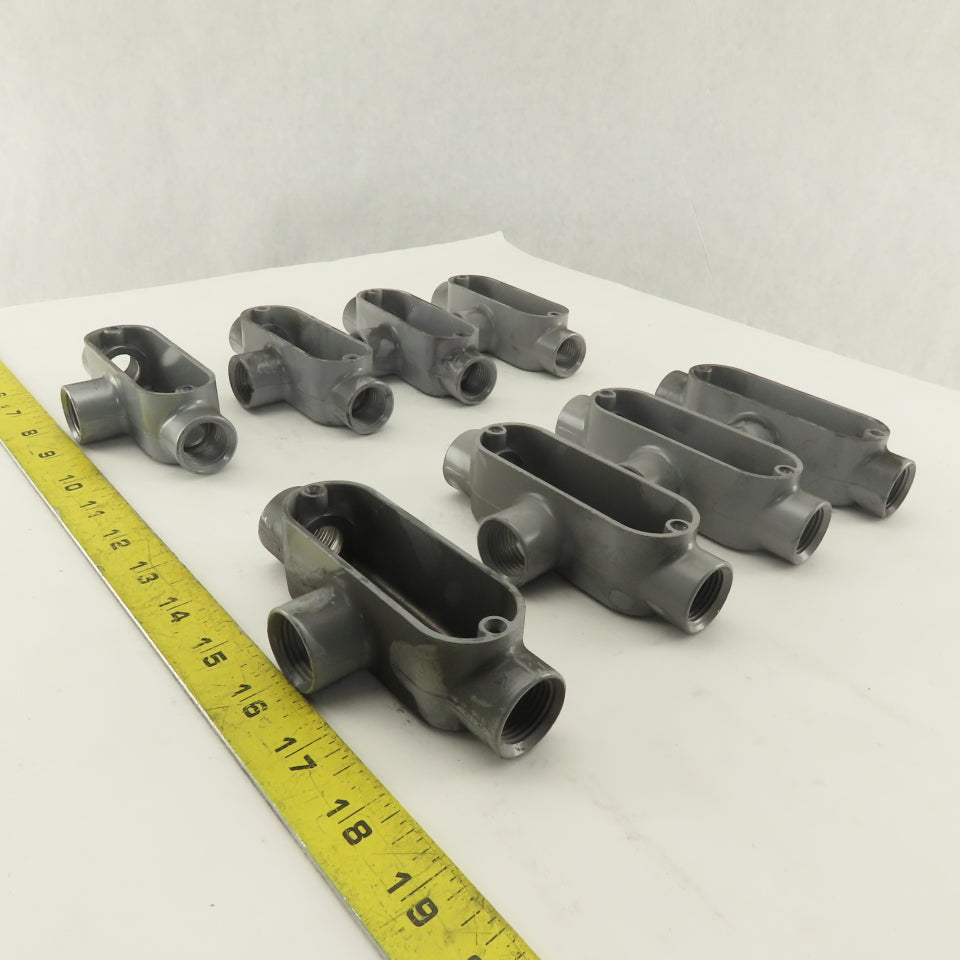 1/2" Trade Threaded Aluminum Conduit T Body Lot of 8