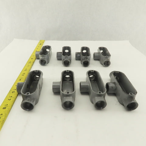 1/2" Trade Threaded Aluminum Conduit T Body Lot of 8