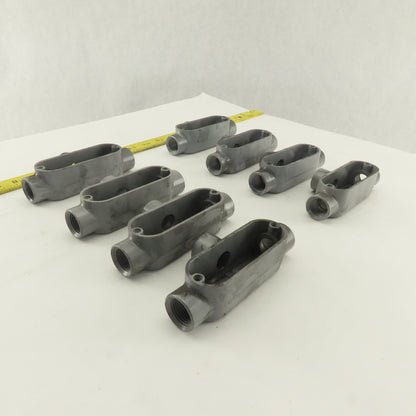 1/2" Trade Threaded Aluminum Conduit T Body Lot of 8