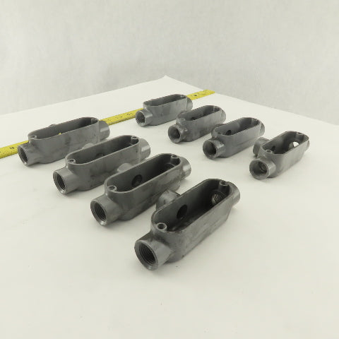 1/2" Trade Threaded Aluminum Conduit T Body Lot of 8